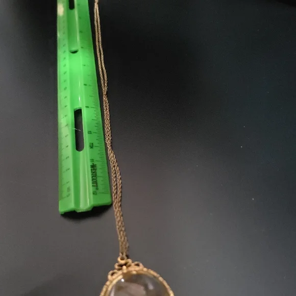 1928 Victorian Revival Transparent Roses Floral Pendant Necklace - Picture 14 of 14